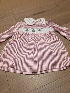 Edgehill Collection Red & White Striped Christmas Dress
